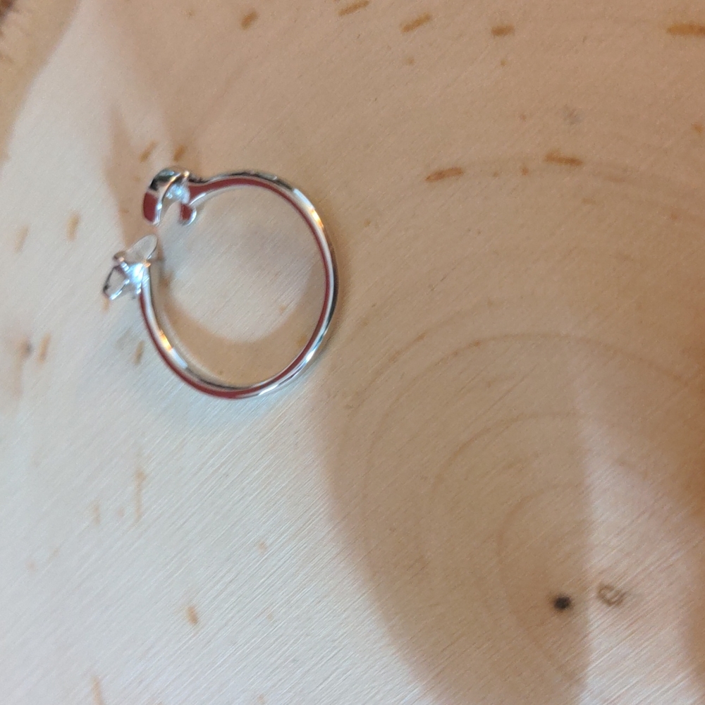 925 Sterling Silver Moon & Star Ring Size 6 - Picture 5 of 6